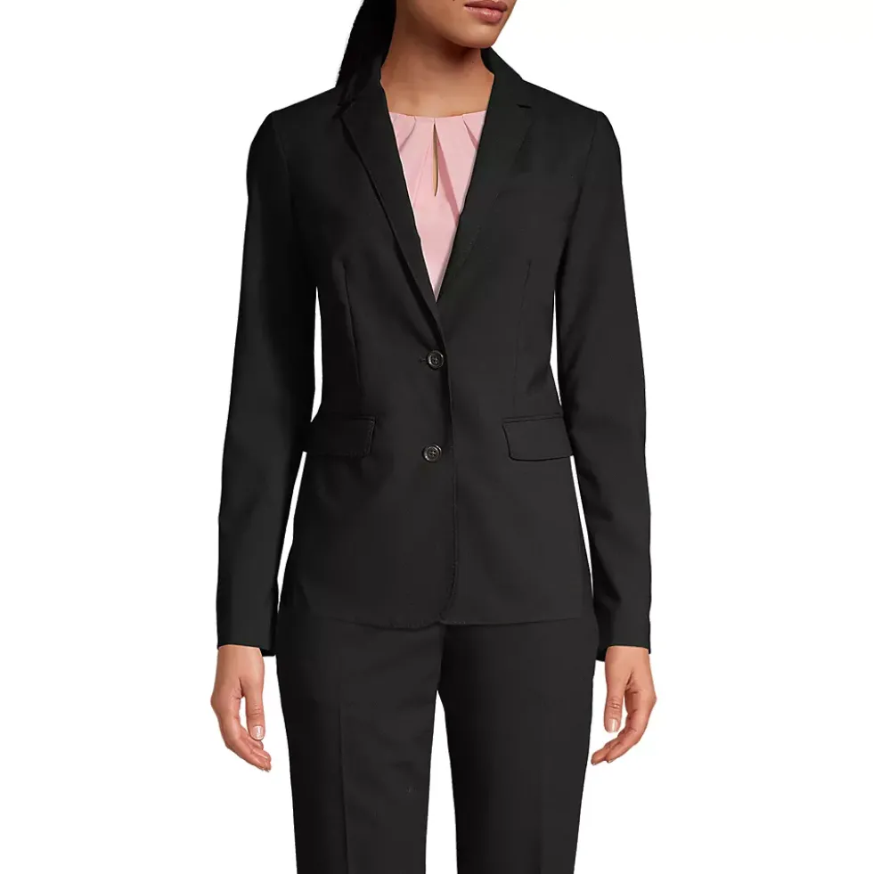 School Uniform Women's Washable Wool Two Button Traditional Blazer