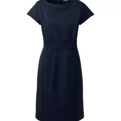 School Uniform Women's Washable Wool Piped Sheath Dress