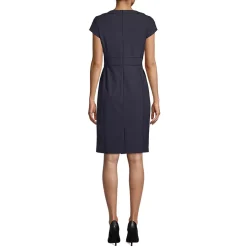 School Uniform Women's Washable Wool Piped Sheath Dress
