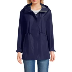 School Uniform Women's Waterproof Hooded Packable Rain Jacket