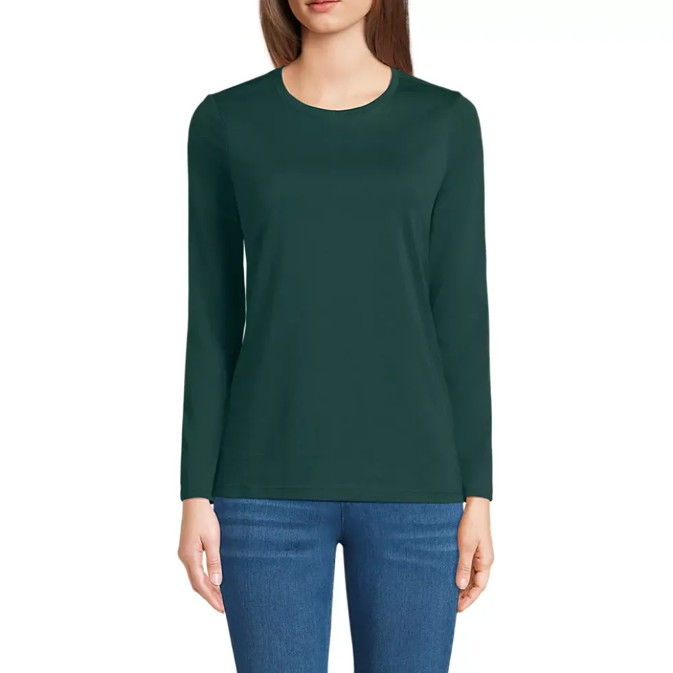 Supima Cotton Long Sleeve Crewneck T-Shirt