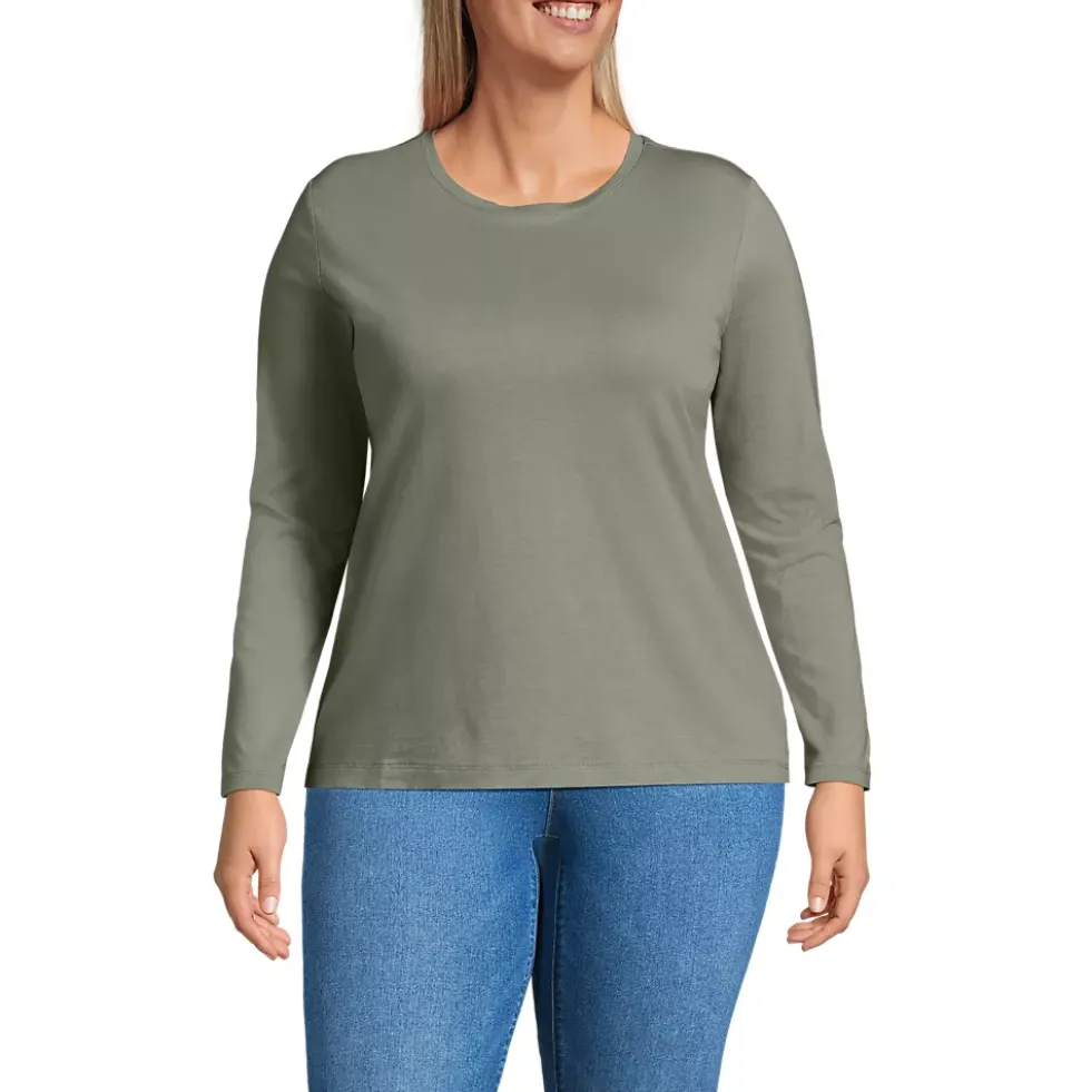 Supima Cotton Long Sleeve Crewneck T-Shirt