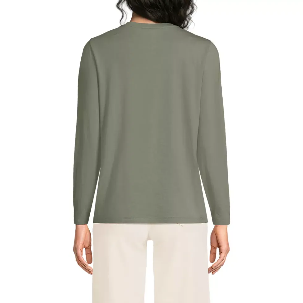 Supima Cotton Long Sleeve Crewneck T-Shirt