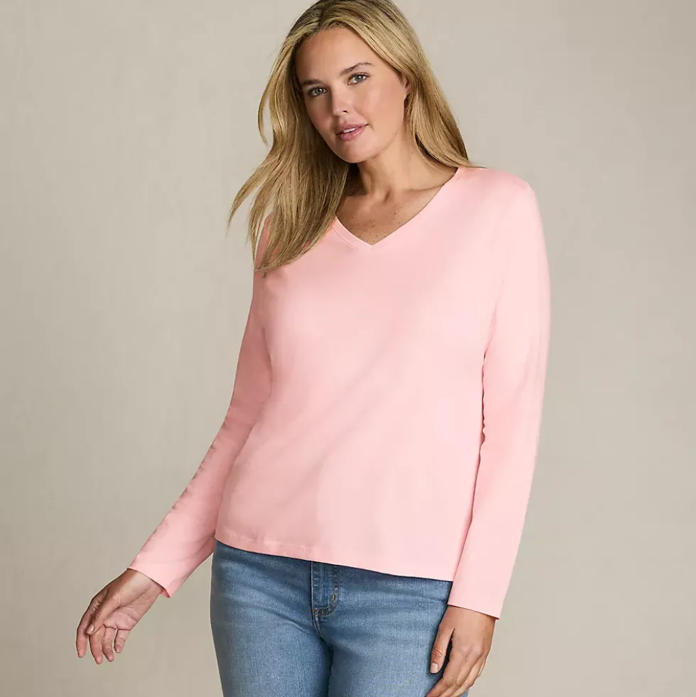 Supima Cotton Long Sleeve V-Neck T-Shirt
