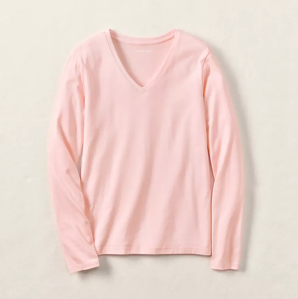 Supima Cotton Long Sleeve V-Neck T-Shirt