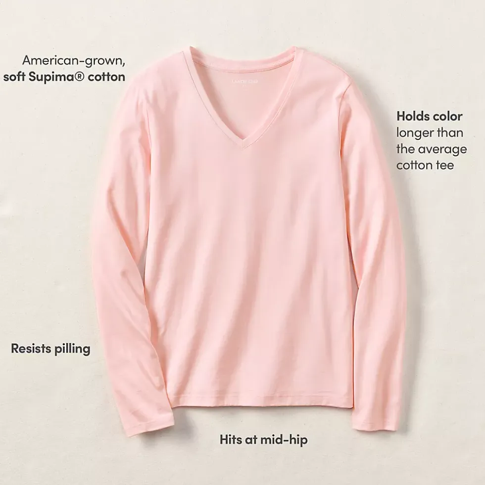 Supima Cotton Long Sleeve V-Neck T-Shirt