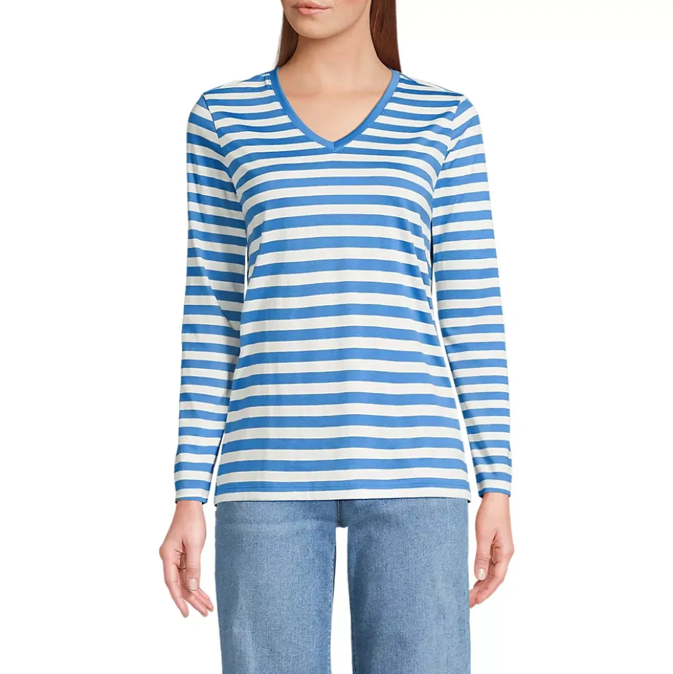 Supima Cotton Long Sleeve V-Neck T-Shirt