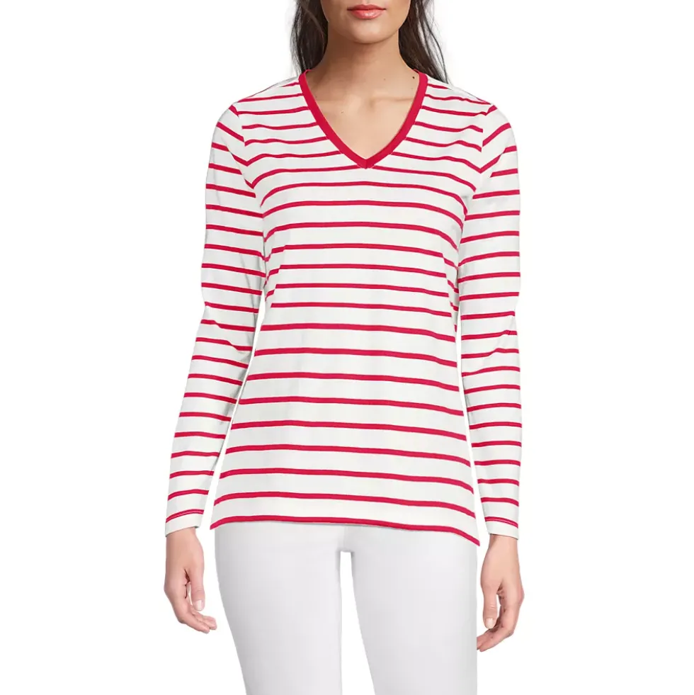 Supima Cotton Long Sleeve V-Neck T-Shirt