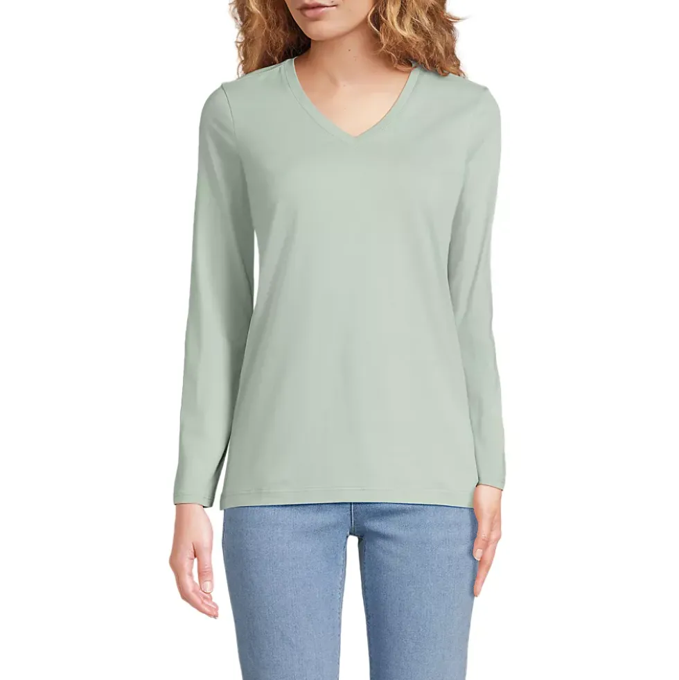 Supima Cotton Long Sleeve V-Neck T-Shirt