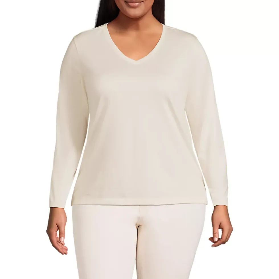 Supima Cotton Long Sleeve V-Neck T-Shirt