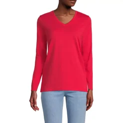 Supima Cotton Long Sleeve V-Neck T-Shirt