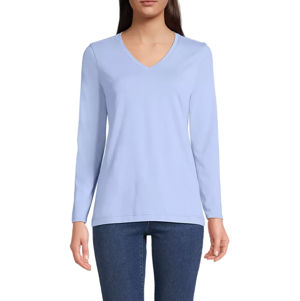Supima Cotton Long Sleeve V-Neck T-Shirt