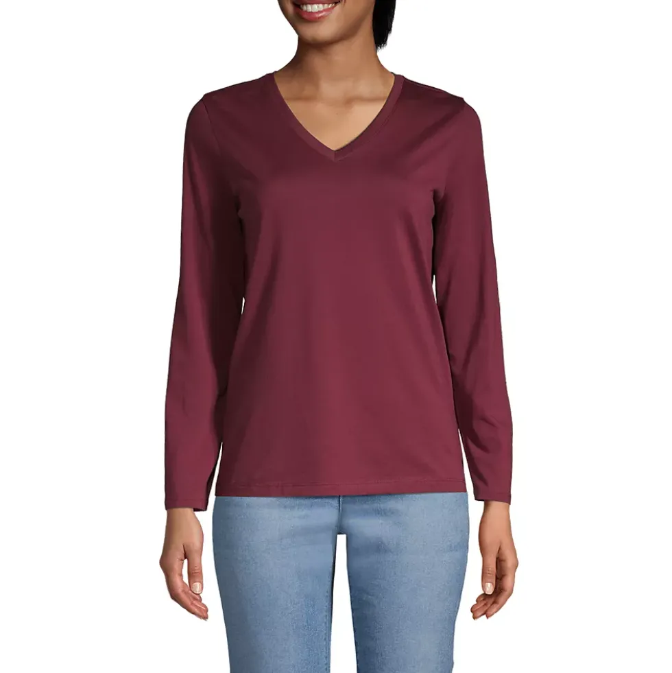 Supima Cotton Long Sleeve V-Neck T-Shirt