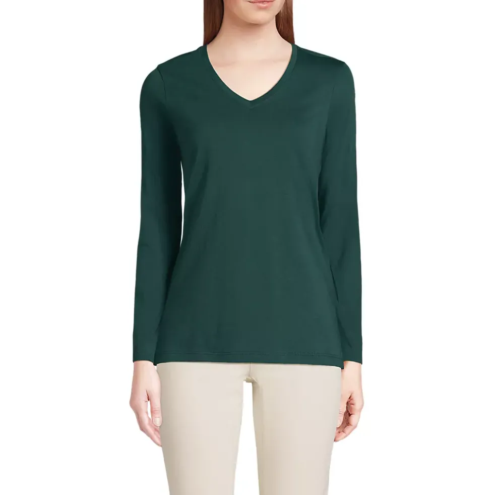 Supima Cotton Long Sleeve V-Neck T-Shirt