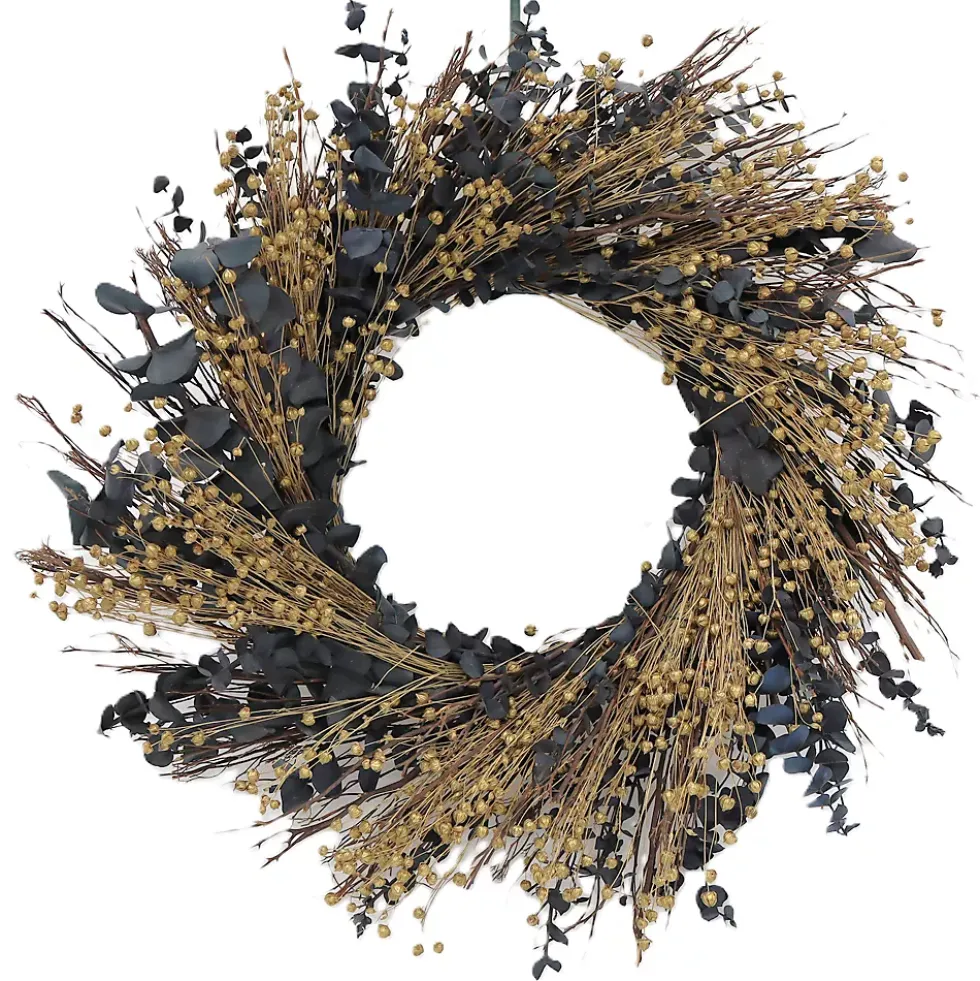 Teufel 18" Preserved Eucalyptus and Flax Wreath