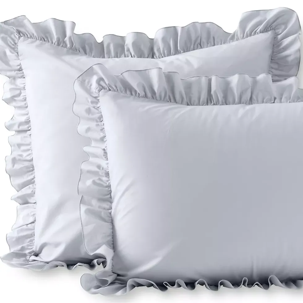 200 Thread Count Cotton Crisp and Cool Percale Ruffle Duvet Bed Cover