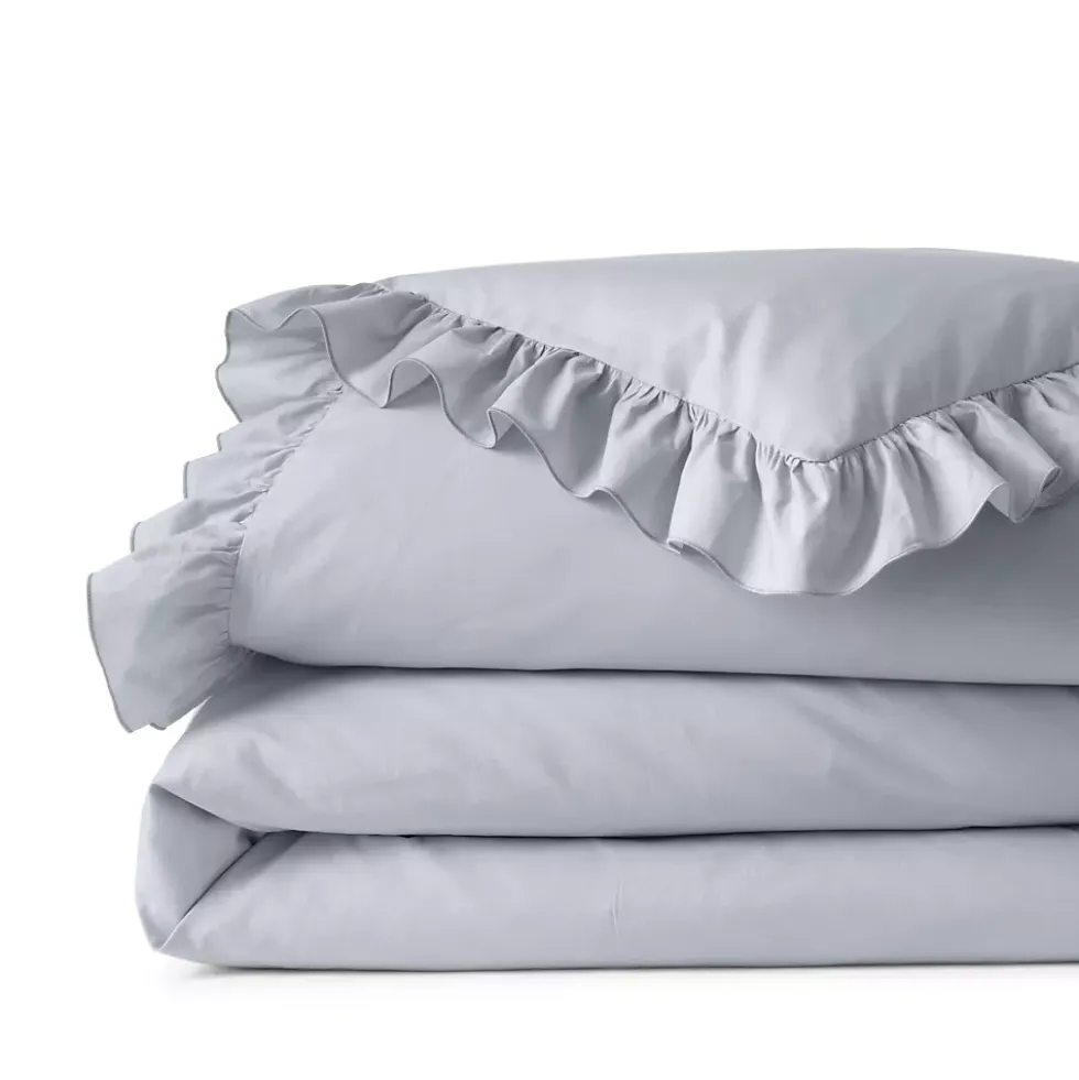 200 Thread Count Cotton Crisp and Cool Percale Ruffle Duvet Bed Cover