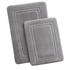 Truly Calm HeiQ AntiMicrobial Memory Foam Bath Rugs- Set of 2
