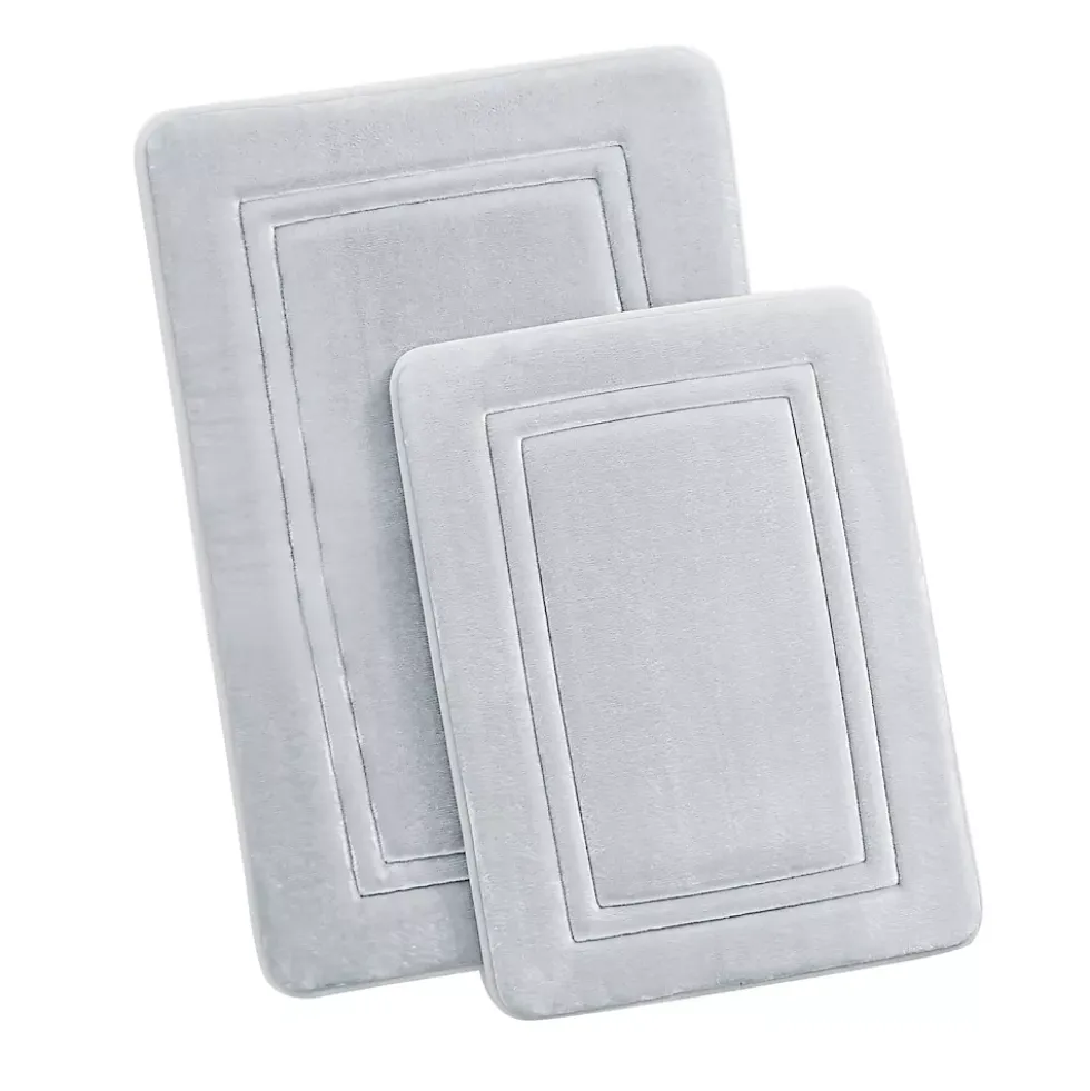 Truly Calm HeiQ AntiMicrobial Memory Foam Bath Rugs- Set of 2