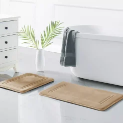 Truly Calm HeiQ AntiMicrobial Memory Foam Bath Rugs- Set of 2