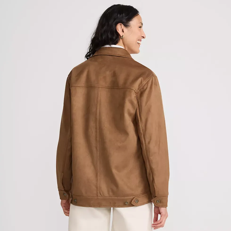 Unisex Faux Suede Trucker Jacket