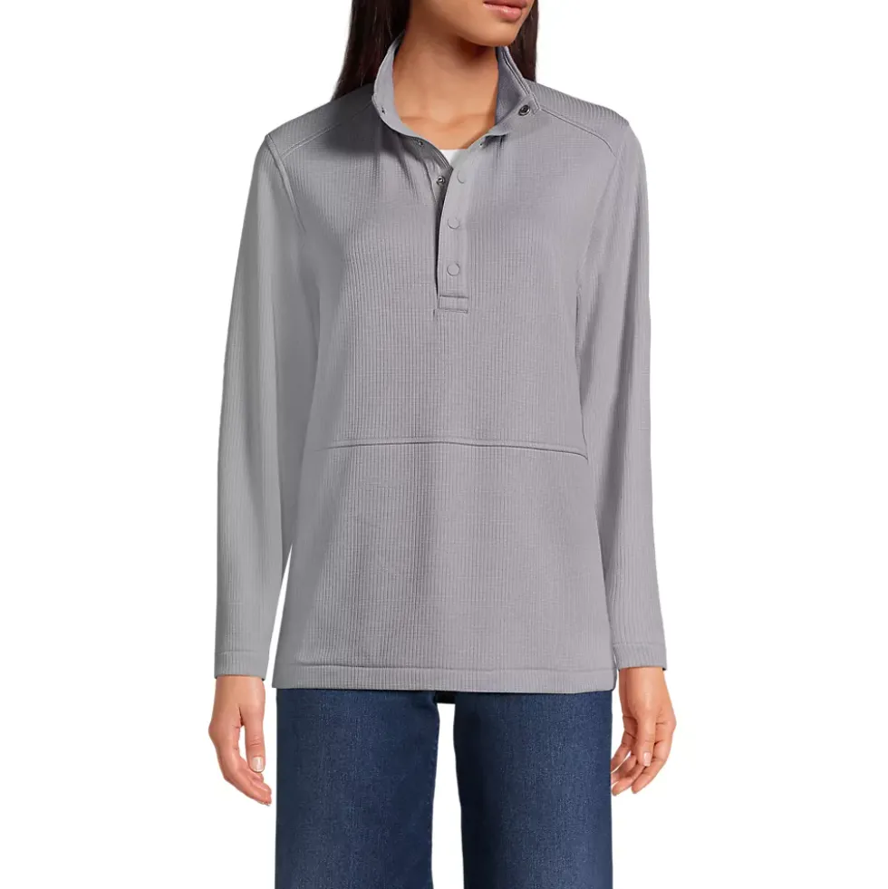 Unisex Grid Tech Snapneck Pullover Shirt
