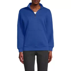 Unisex Long Sleeve Quarter Zip Mock Neck Sweatshirt