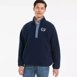 Unisex Snap Neck Fleece Pullover