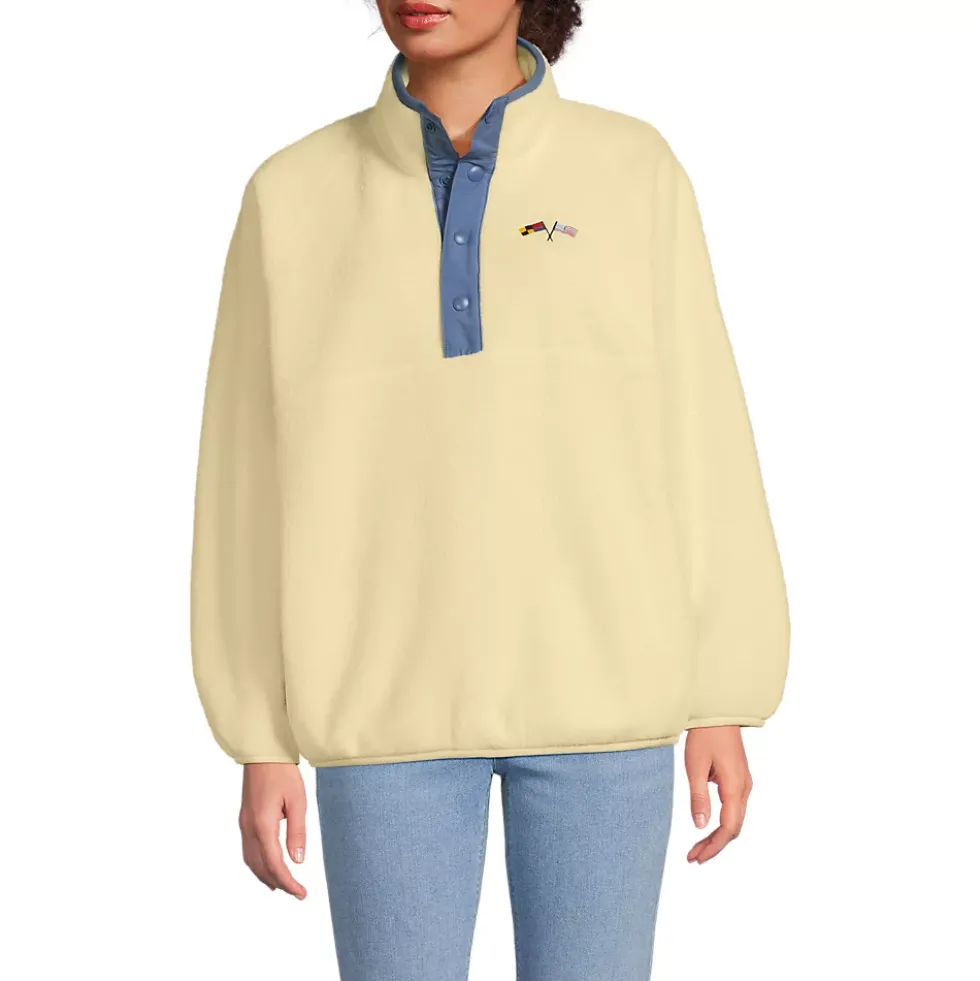 Unisex Snap Neck Fleece Pullover
