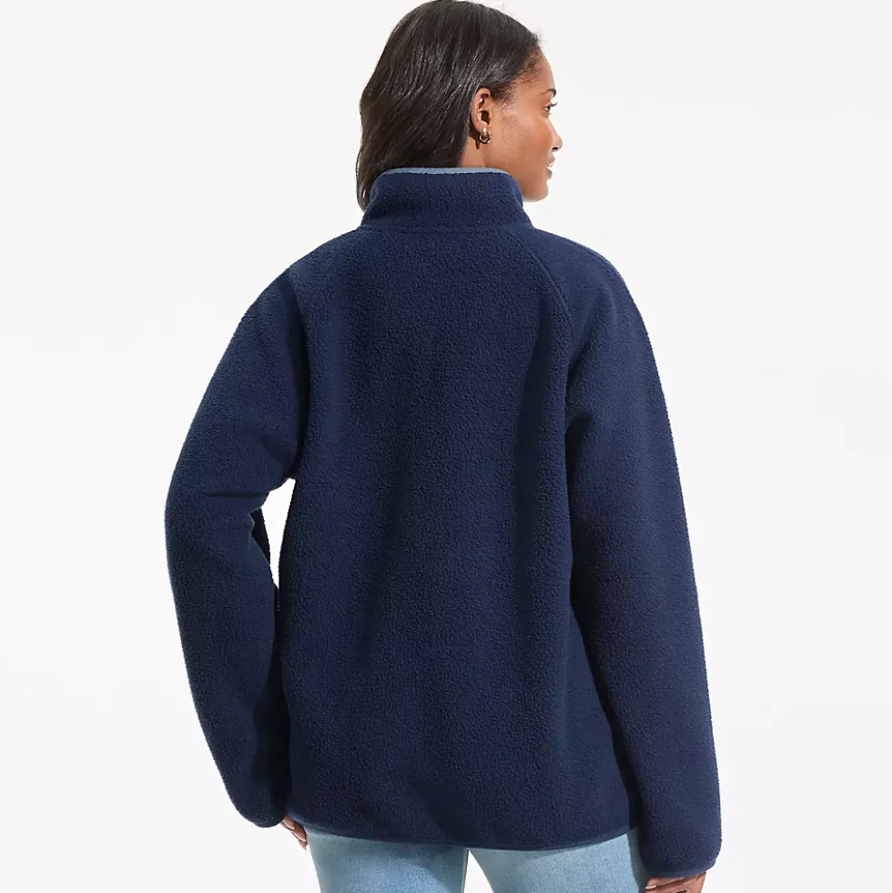 Unisex Snap Neck Fleece Pullover