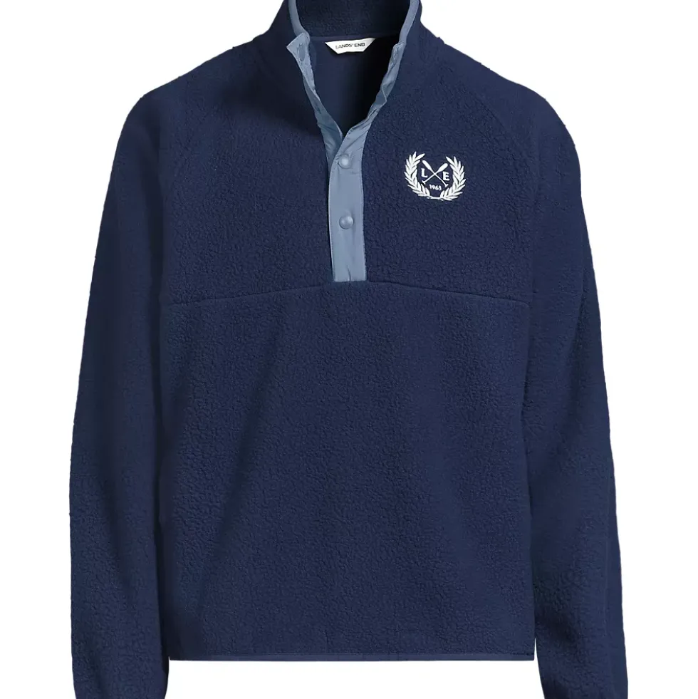 Unisex Snap Neck Fleece Pullover