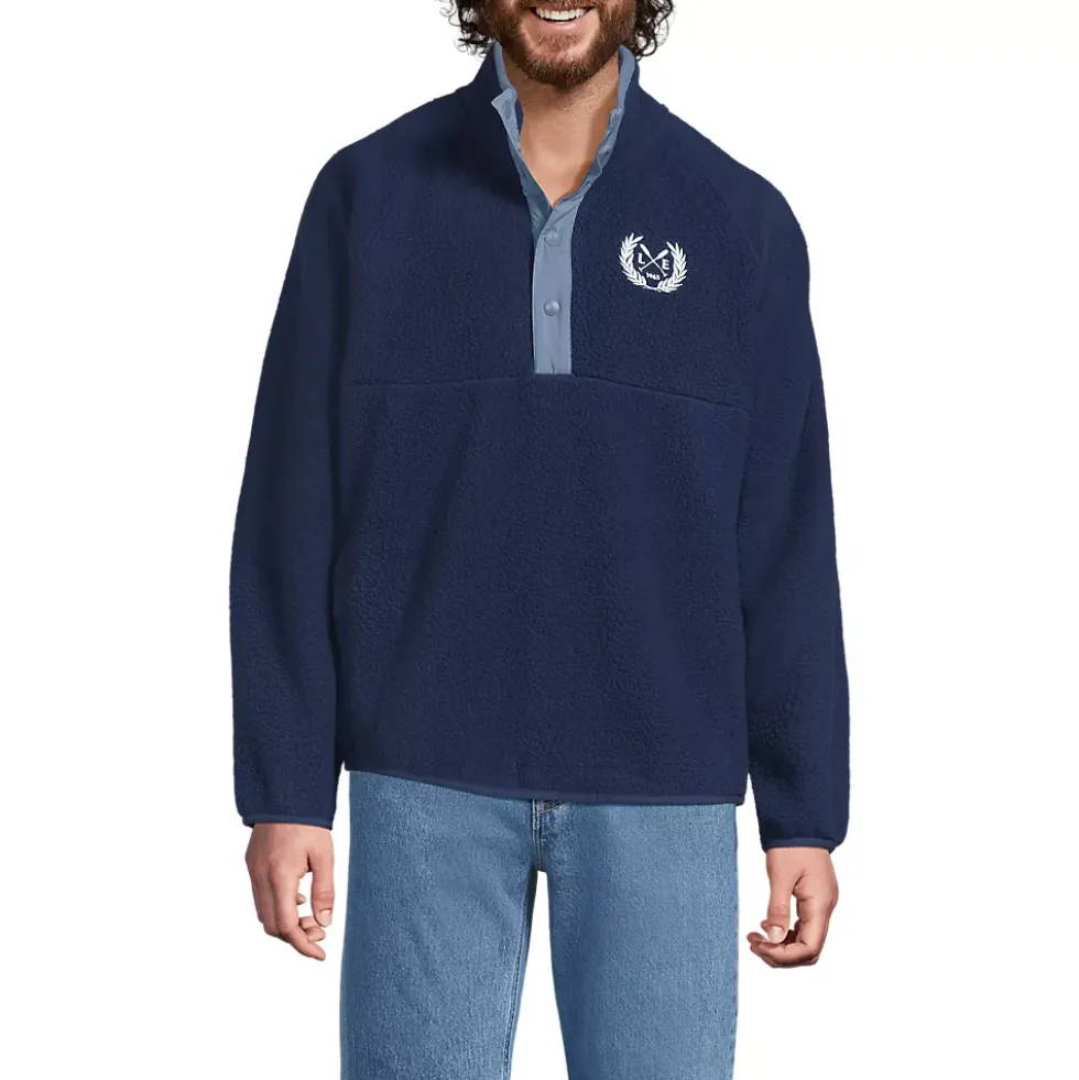Unisex Snap Neck Fleece Pullover