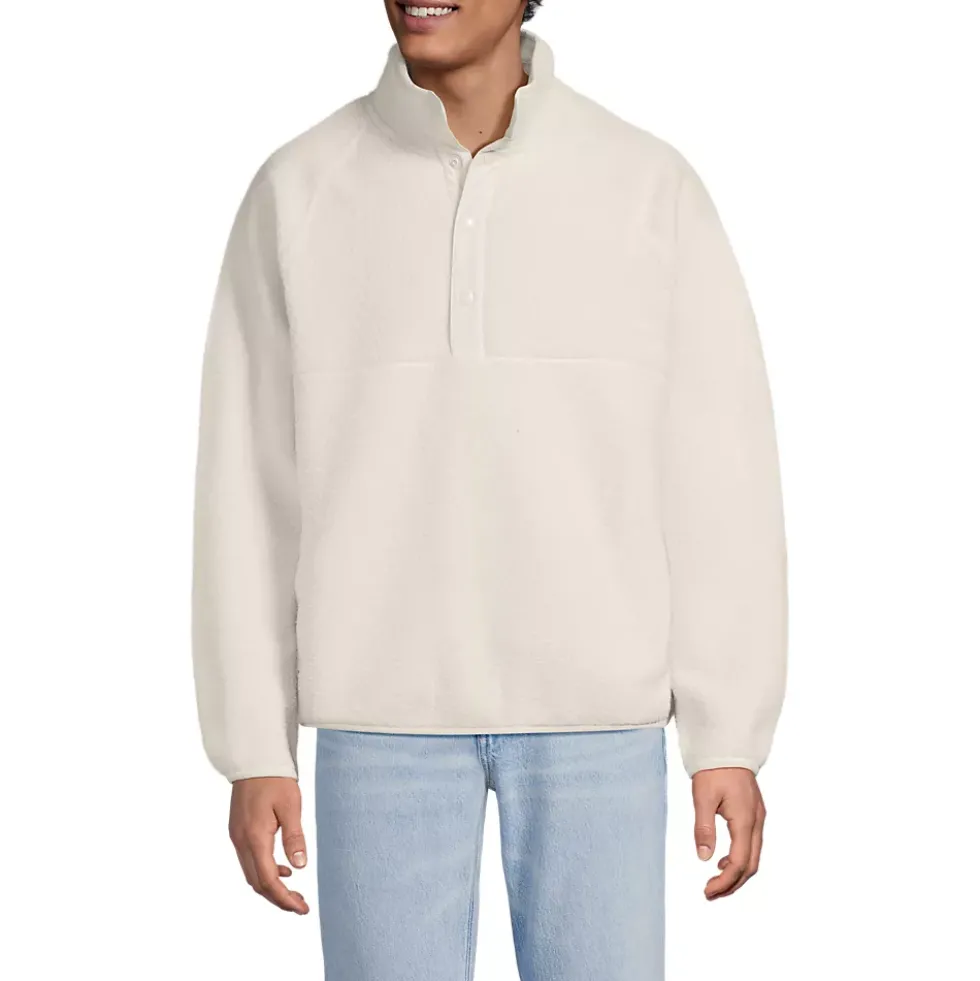 Unisex Snap Neck Fleece Pullover