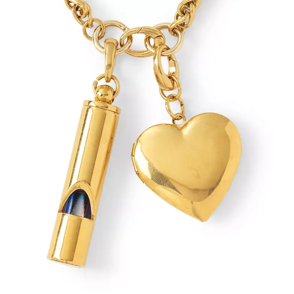 Water-Resistant Link Heart Y Necklace