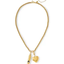 Water-Resistant Link Heart Y Necklace