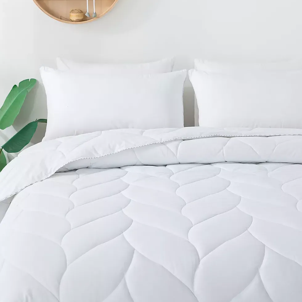 Waverly Cotton White Duck Down and Feather Comforter
