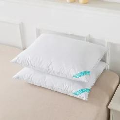 Waverly 300 Thread Count Cotton White Duck Down and Feather Bed Pillow
