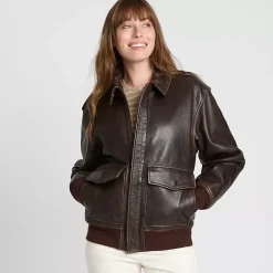 Willis and Geiger Leather Bomber Jacket