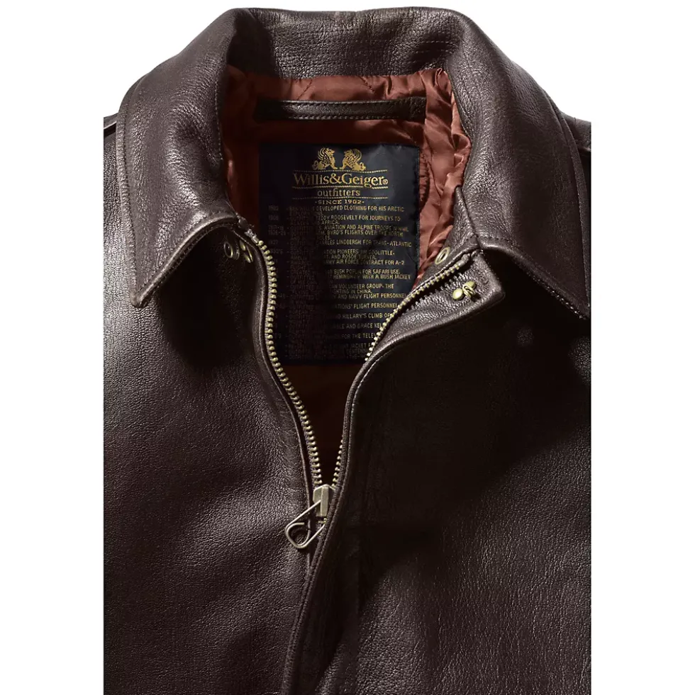 Willis and Geiger Leather Bomber Jacket