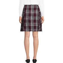 Women's Above the Knee Plaid Side Pleat Skort