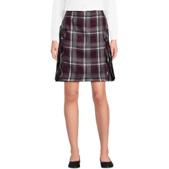 Women's Above the Knee Plaid Side Pleat Skort