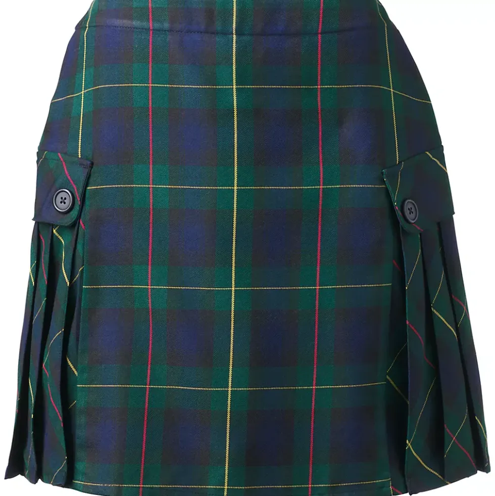 Women's Above the Knee Plaid Side Pleat Skort