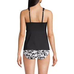 Women's Adjustable Scoop Neck Flutter Tankini Top