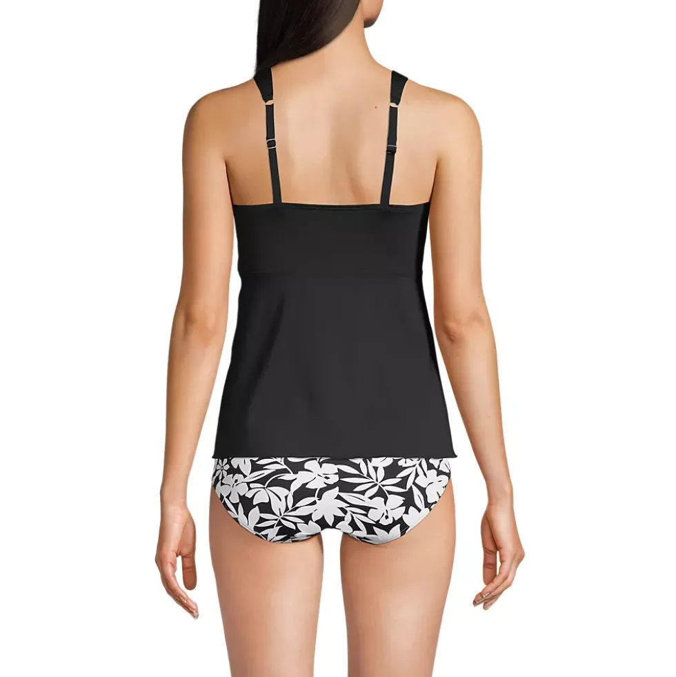 Women's Adjustable Scoop Neck Flutter Tankini Top