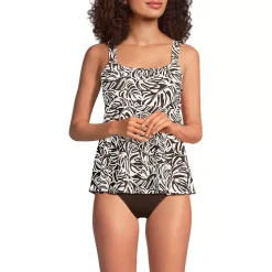 Women's Adjustable Scoop Neck Flutter Tankini Top