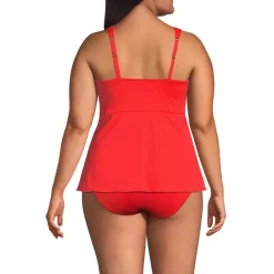 Women's Adjustable Scoop Neck Flutter Tankini Top