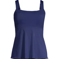 Women's Adjustable Scoop Neck Flutter Tankini Top