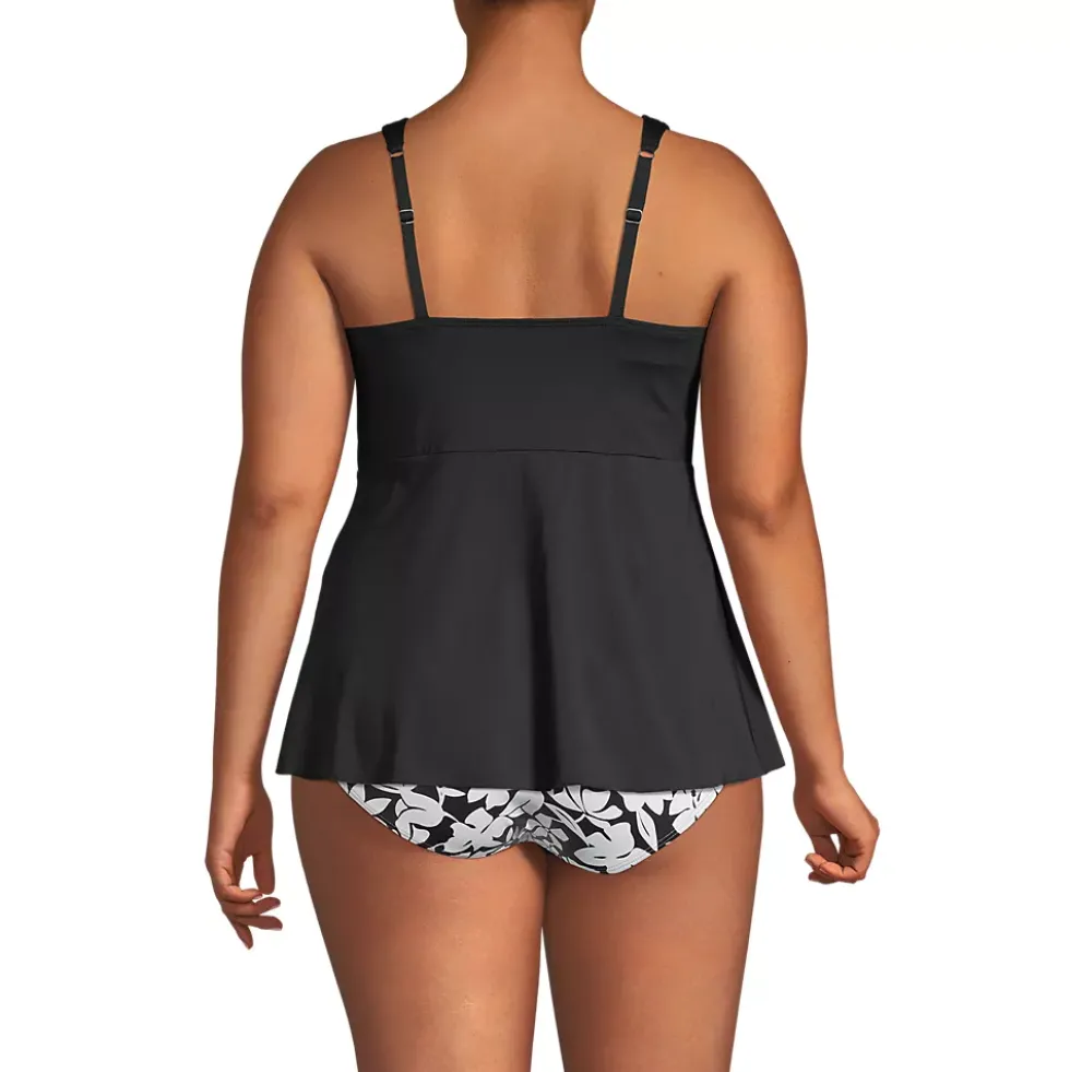 Women's Adjustable Scoop Neck Flutter Tankini Top