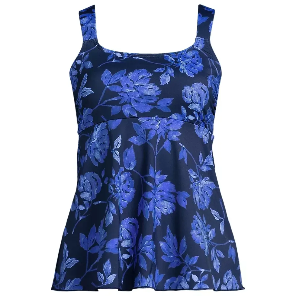 Women's Adjustable Scoop Neck Flutter Tankini Top
