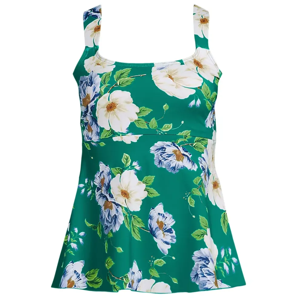 Women's Adjustable Scoop Neck Flutter Tankini Top